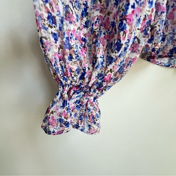 NWT Lucy Paris Mabel Floral Coquette Smocked Puff Sleeve Blouse Cottagecore XS - Picture 5 of 12